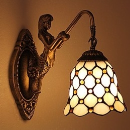 Europeiska Kontrakterade Landsbygdens Kreativa Smidesjärn Vägglampa Glas Ljus