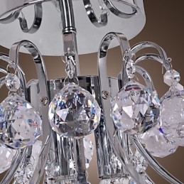 Modern Och Modern Kristall I Ministil Galvaniserad Metallkrona Flush Mount
