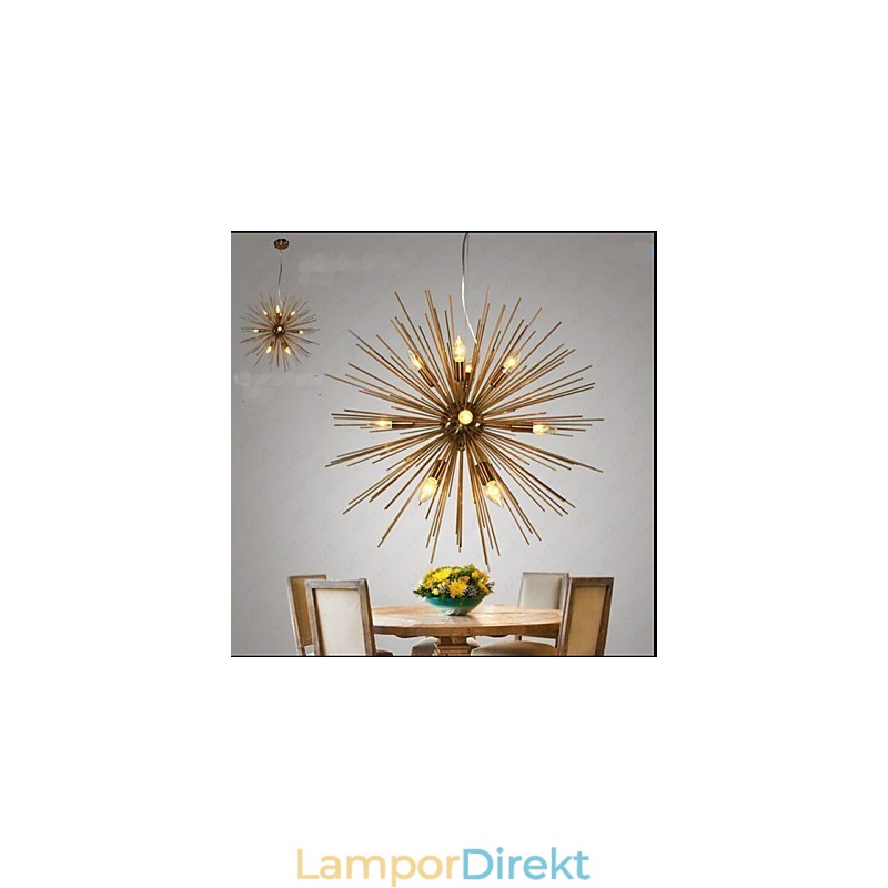 Retro Imitation Copper Creative Line 12 Ljuskrona