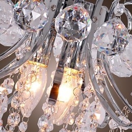 Modern Och Modern Kristall I Ministil Galvaniserad Metallkrona Flush Mount