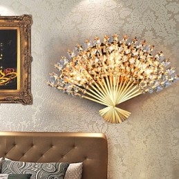 Alla Hjärtans Dag The Fan Väggdekoration Presenter Samtida Och Kontrakterade Crystal Vägglampa Light