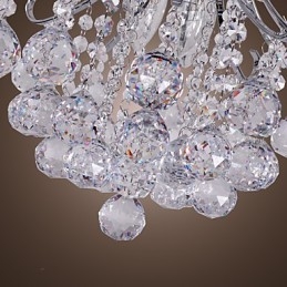 Modern Och Modern Kristall I Ministil Galvaniserad Metallkrona Flush Mount