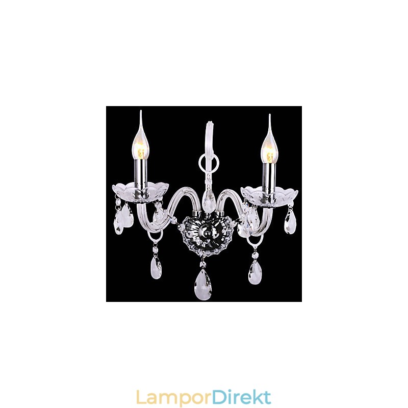 Moderna Kristallvägglampor Med 2 Ljus I Ljusfunktionen