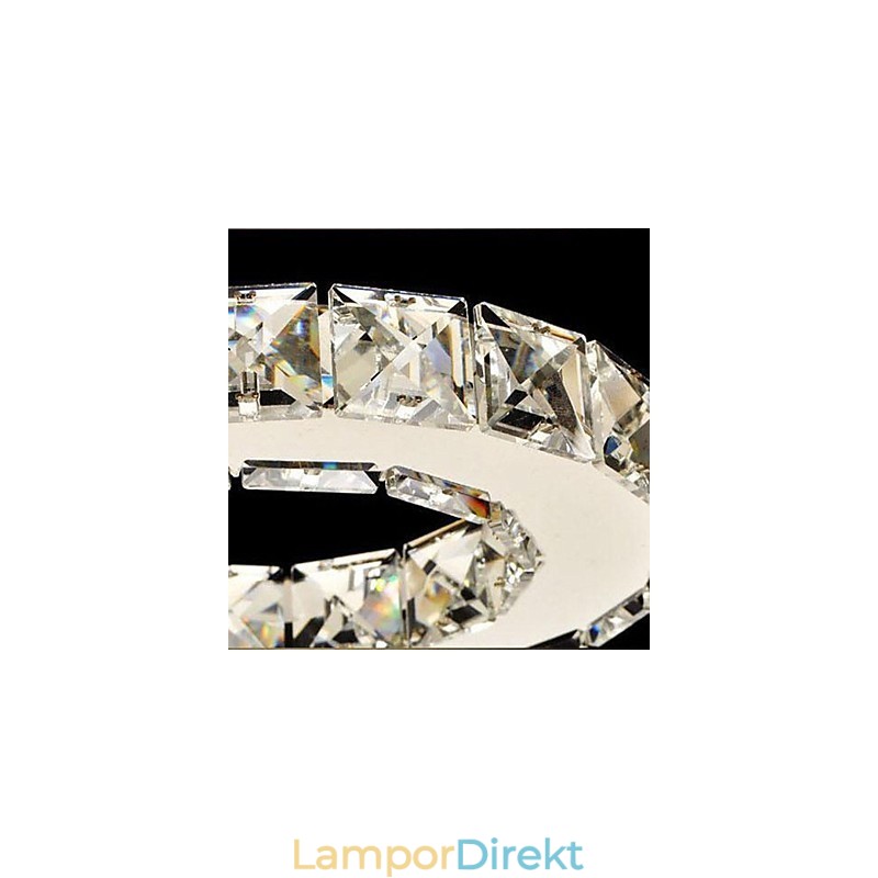 Crystal Flush Mount 3 Lampor Modernt Genomskinligt Galvaniskt Rostfritt Stål