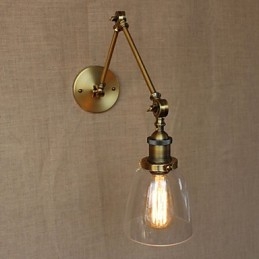Retro Vintage Rack Bedroom Bedside Exklusiv Hotelllobby Dekorerad Antik Brons Vägglampa