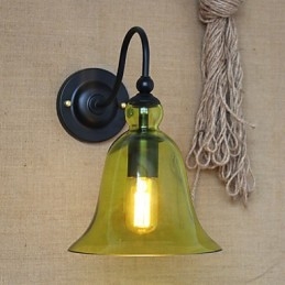Amerikansk Landsbygd Minimalistisk Blå Glas Dekorativ Vägglampa Vardagsrum Hall