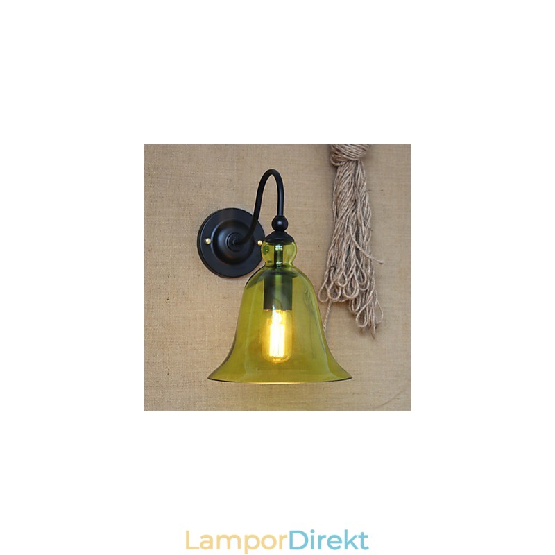 Amerikansk Landsbygd Minimalistisk Blå Glas Dekorativ Vägglampa Vardagsrum Hall