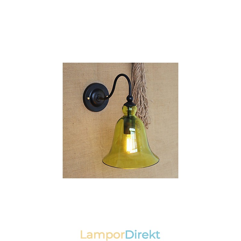 Amerikansk Landsbygd Minimalistisk Blå Glas Dekorativ Vägglampa Vardagsrum Hall