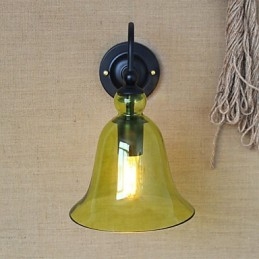 Amerikansk Landsbygd Minimalistisk Blå Glas Dekorativ Vägglampa Vardagsrum Hall