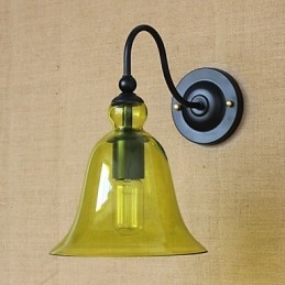 Amerikansk Landsbygd Minimalistisk Blå Glas Dekorativ Vägglampa Vardagsrum Hall