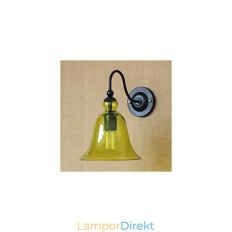 Amerikansk Landsbygd Minimalistisk Blå Glas Dekorativ Vägglampa Vardagsrum Hall