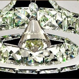 Crystal Flush Mount 3 Lampor Modernt Genomskinligt Galvaniskt Rostfritt Stål