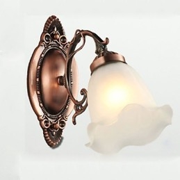 Retro Glas Enkel Europeisk Modern Elegance Smidesjärn Vägglampa Light
