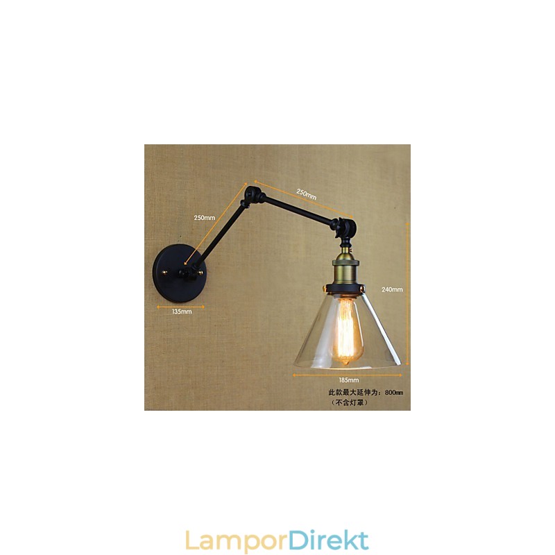 Mediterranean Village Retro Pastoral Glas Dekorativ Vägg Sconce Klädaffär Restaurang Kaffe