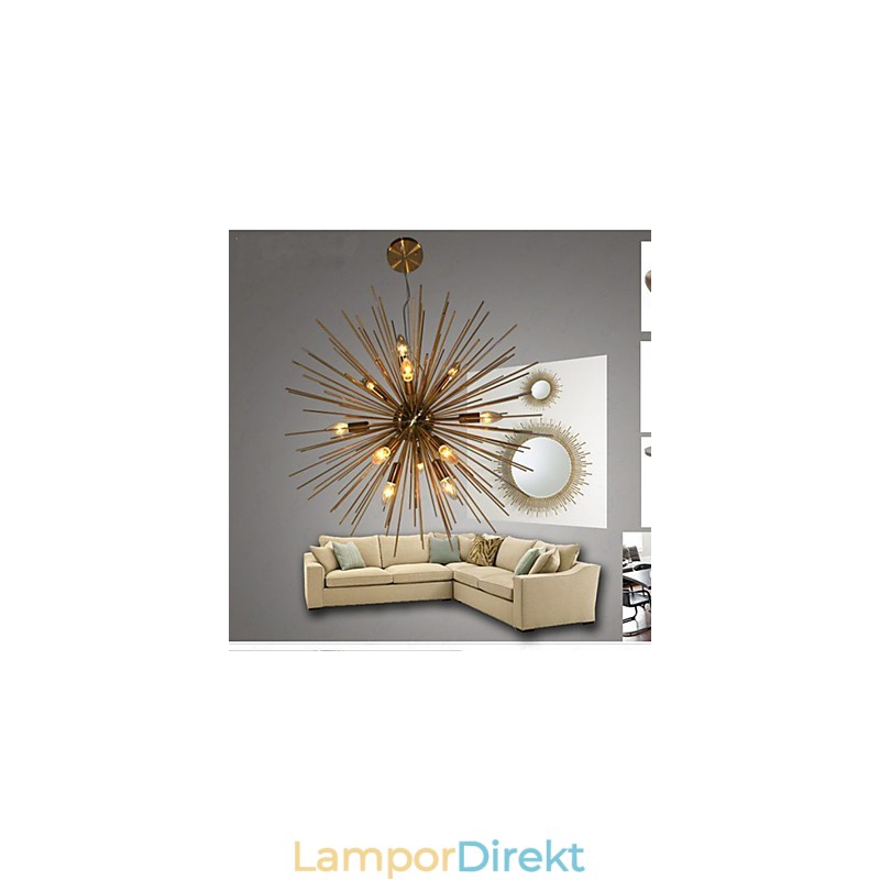 Retro Imitation Copper Creative Line 12 Ljuskrona