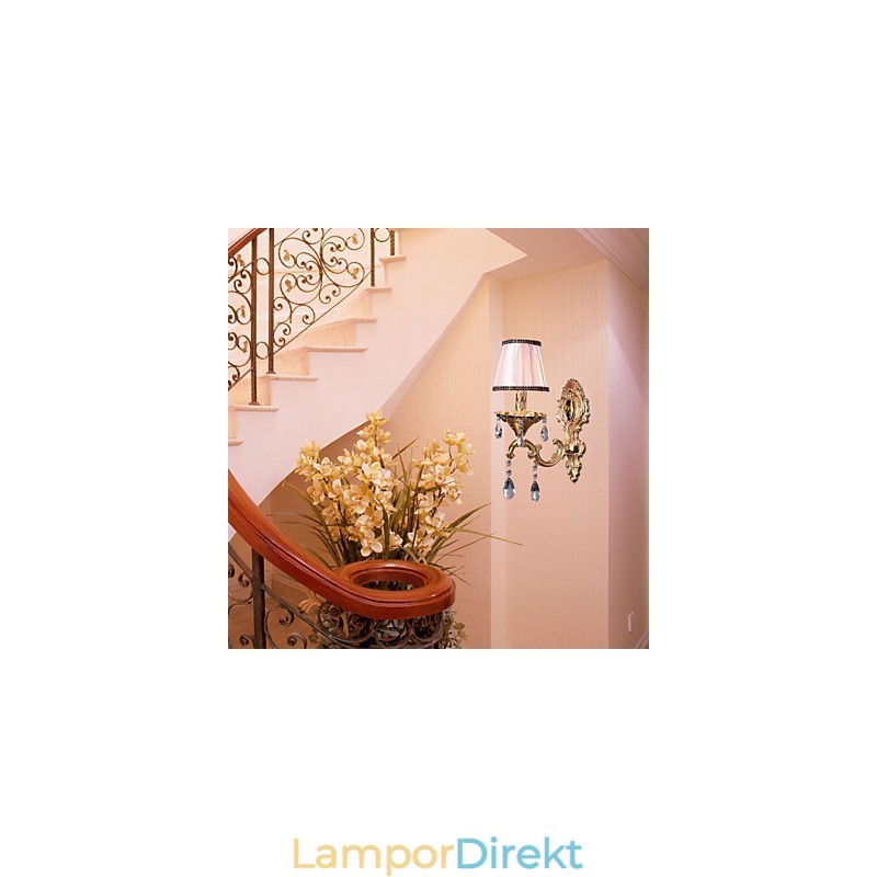 Elegant Kristallvägglampa I Rosa