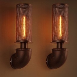 Återställ Uråldriga Sätt Smidesjärn Loft Creative Wall Lamp Lights