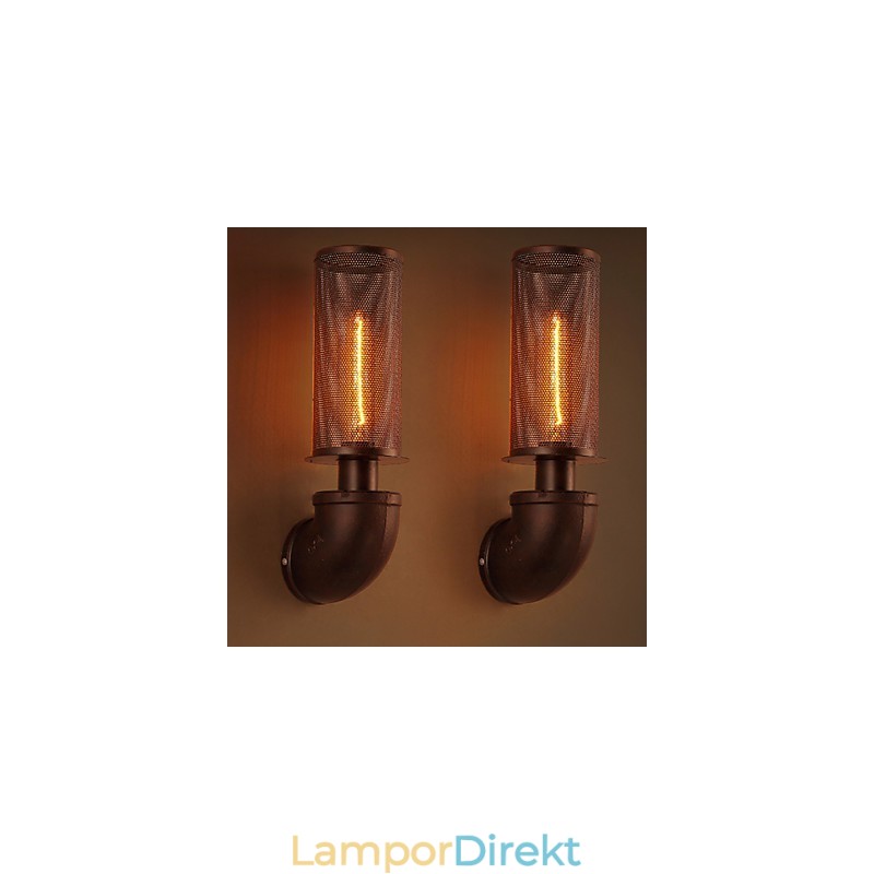 Återställ Uråldriga Sätt Smidesjärn Loft Creative Wall Lamp Lights