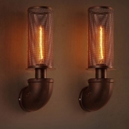 Återställ Uråldriga Sätt Smidesjärn Loft Creative Wall Lamp Lights