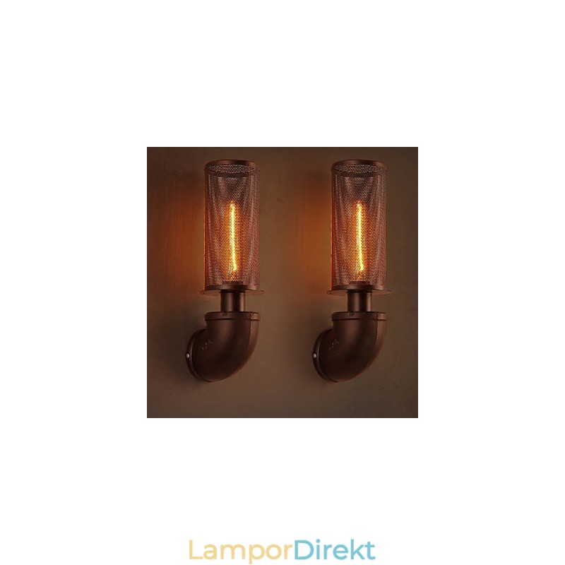 Återställ Uråldriga Sätt Smidesjärn Loft Creative Wall Lamp Lights