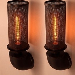 Återställ Uråldriga Sätt Smidesjärn Loft Creative Wall Lamp Lights