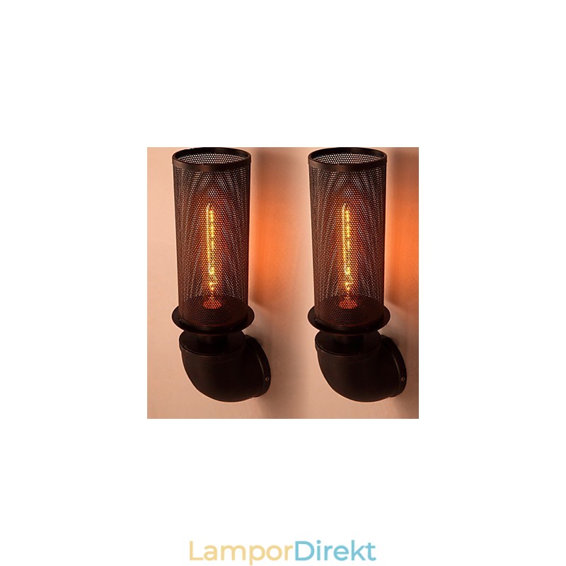 Återställ Uråldriga Sätt Smidesjärn Loft Creative Wall Lamp Lights