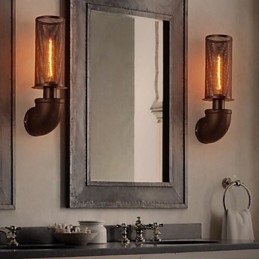 Återställ Uråldriga Sätt Smidesjärn Loft Creative Wall Lamp Lights
