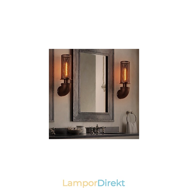 Återställ Uråldriga Sätt Smidesjärn Loft Creative Wall Lamp Lights