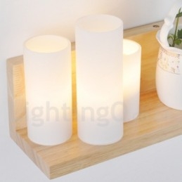 Vägglampor I Ministil Med Glasskärmar Modernt Samtida Trä Bambu Vägglampa
