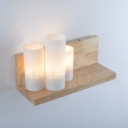 Vägglampor I Ministil Med Glasskärmar Modernt Samtida Trä Bambu Vägglampa