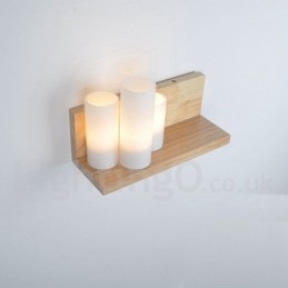Vägglampor I Ministil Med Glasskärmar Modernt Samtida Trä Bambu Vägglampa