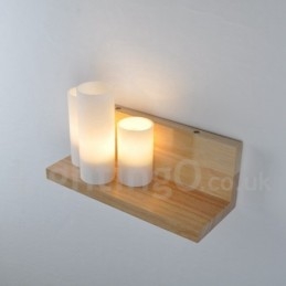 Vägglampor I Ministil Med Glasskärmar Modernt Samtida Trä Bambu Vägglampa