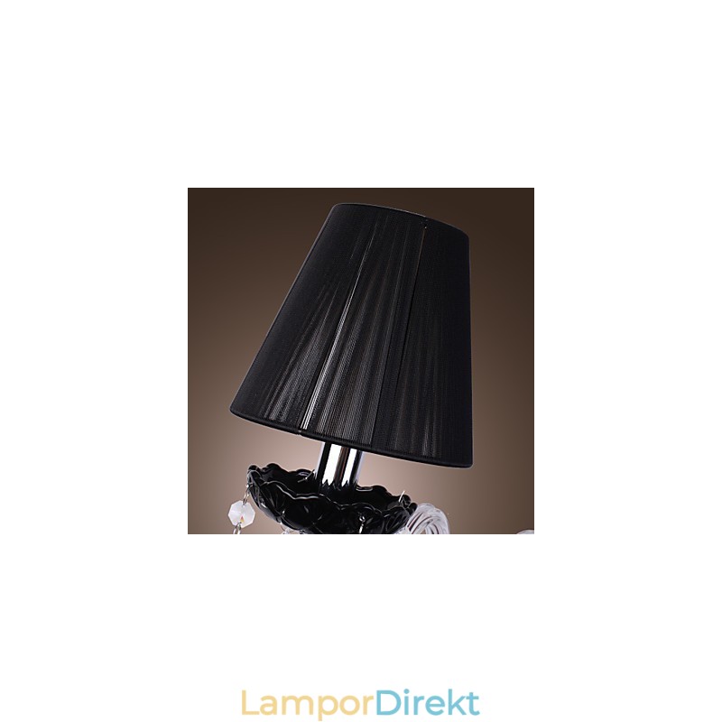 Crystal Vägglampa Med 2 Lampor I Tygskärm