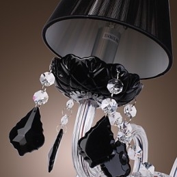 Crystal Vägglampa Med 2 Lampor I Tygskärm