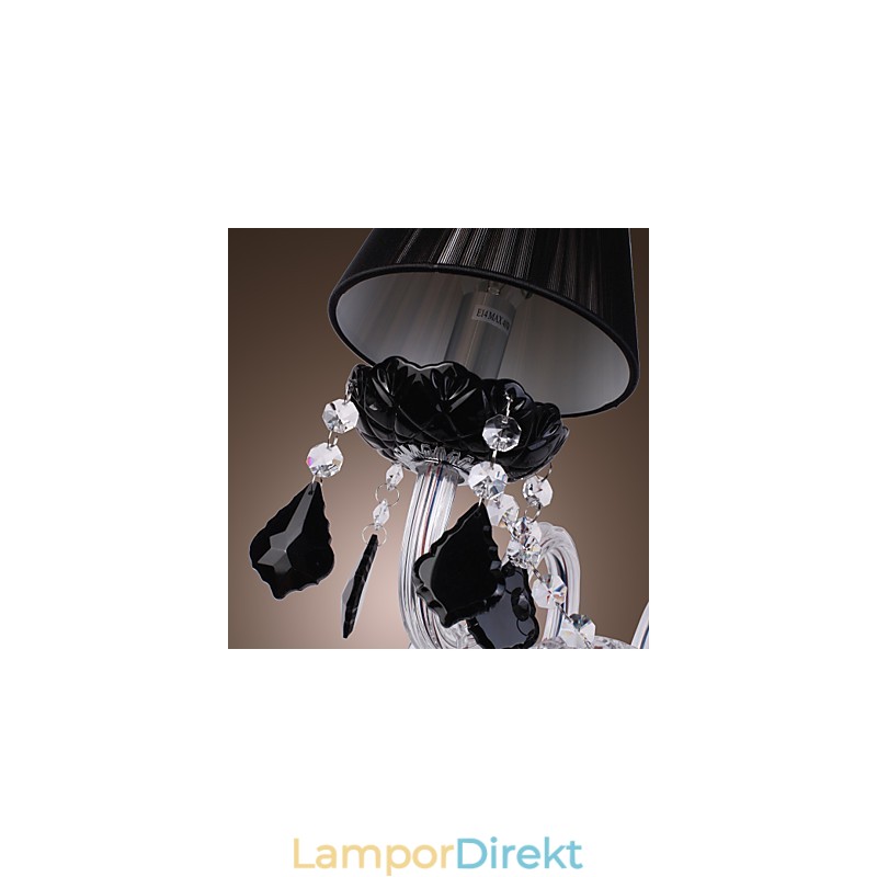 Crystal Vägglampa Med 2 Lampor I Tygskärm