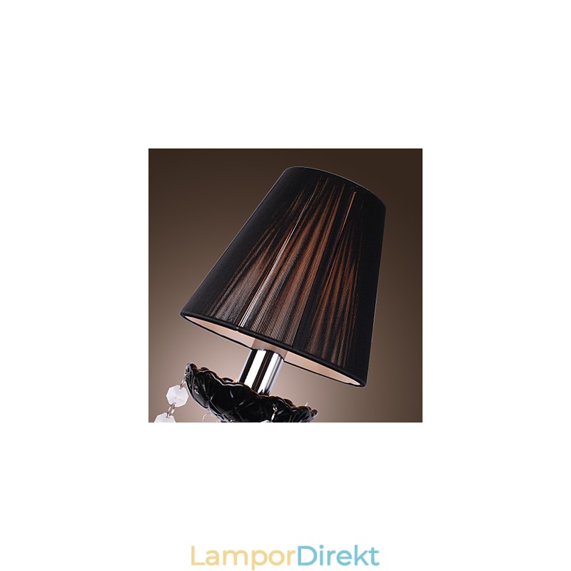 Crystal Vägglampa Med 2 Lampor I Tygskärm