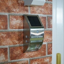 Solar Vit Vägglampa Med Pir Rörelsesensor