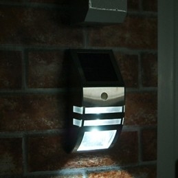 Solar Vit Vägglampa Med Pir Rörelsesensor