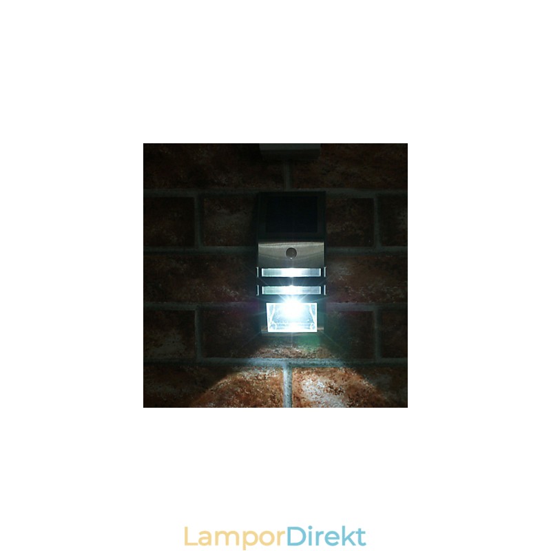 Solar Vit Vägglampa Med Pir Rörelsesensor