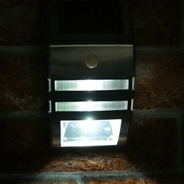 Solar Vit Vägglampa Med Pir Rörelsesensor