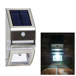 Solar Vit Vägglampa Med Pir Rörelsesensor