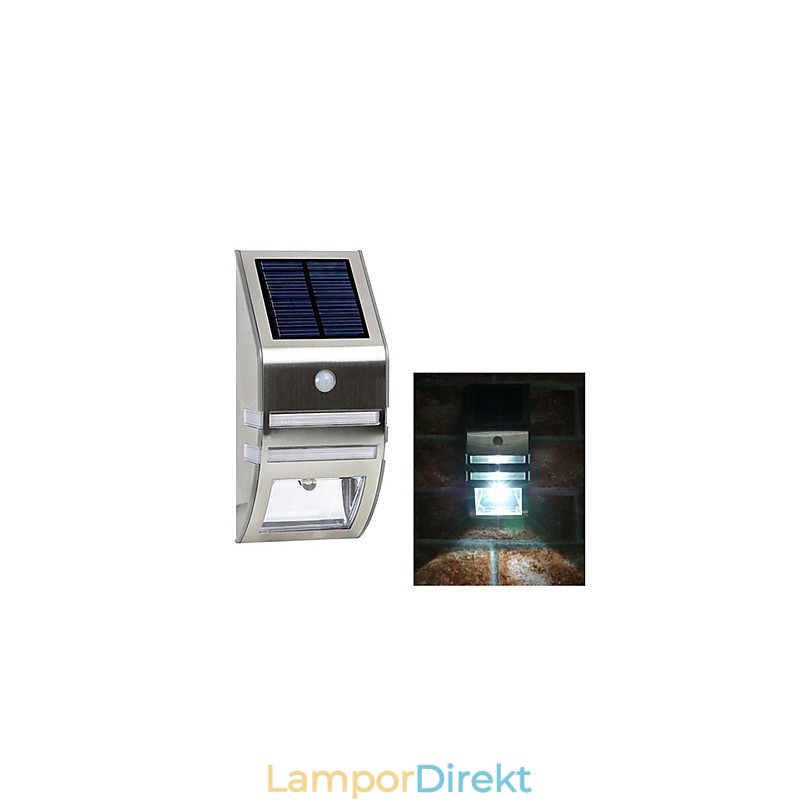 Solar Vit Vägglampa Med Pir Rörelsesensor