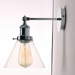 Art Déco Vägglampa Med Glaskon Skärm Ner