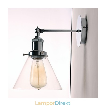 Art Déco Vägglampa Med Glaskon Skärm Ner Art Déco Vägglampa Med Glaskon Skärm Ner
