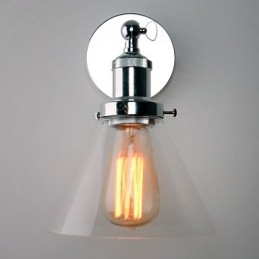 Art Déco Vägglampa Med Glaskon Skärm Ner