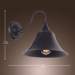 Konstnärlig Vägglampa Med Retro Metallskärm Och Fäste