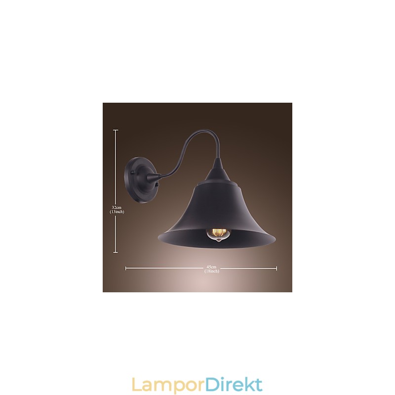 Konstnärlig Vägglampa Med Retro Metallskärm Och Fäste