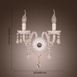 Kristallvägglampa Med 2 Lampor I Ljusglödlampa
