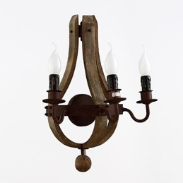 Vintage Amerikansk Rustik Trävägg Vinfat Lampa Liviing Och Sovrumslampa