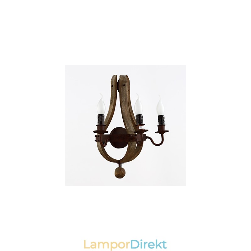 Vintage Amerikansk Rustik Trävägg Vinfat Lampa Liviing Och Sovrumslampa